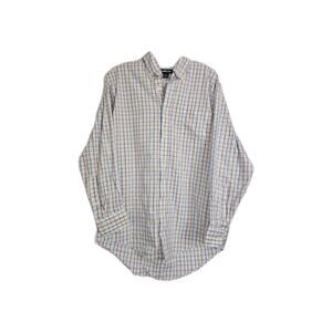 Lands End Mens Multicolor Traditional Plaid Classic Button Down Shirt Size 16-33